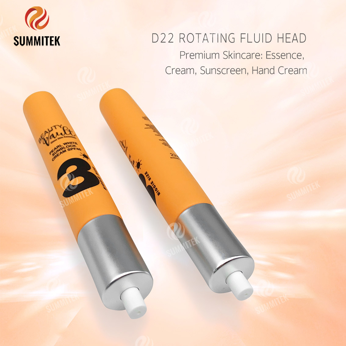 Tube distributeur rotatif D22 pour des soins de la peau haut de gamme