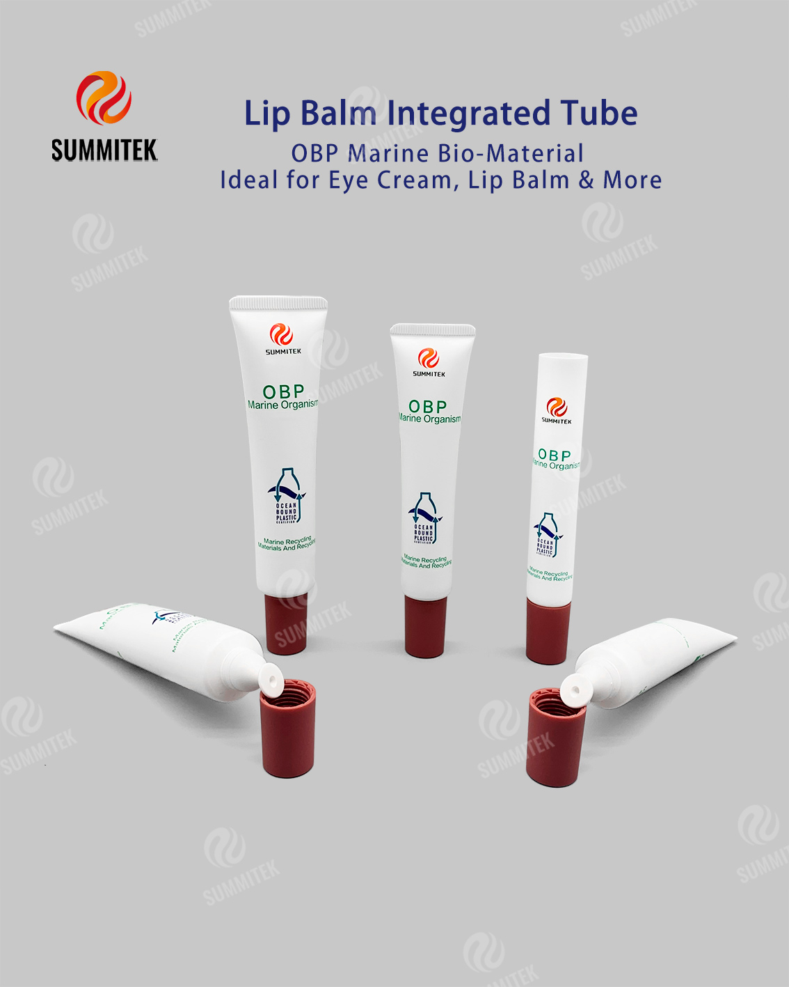 Tube de soin des l&egrave;vres et des yeux recycl&eacute; OBP Ocean D19 D22 D25