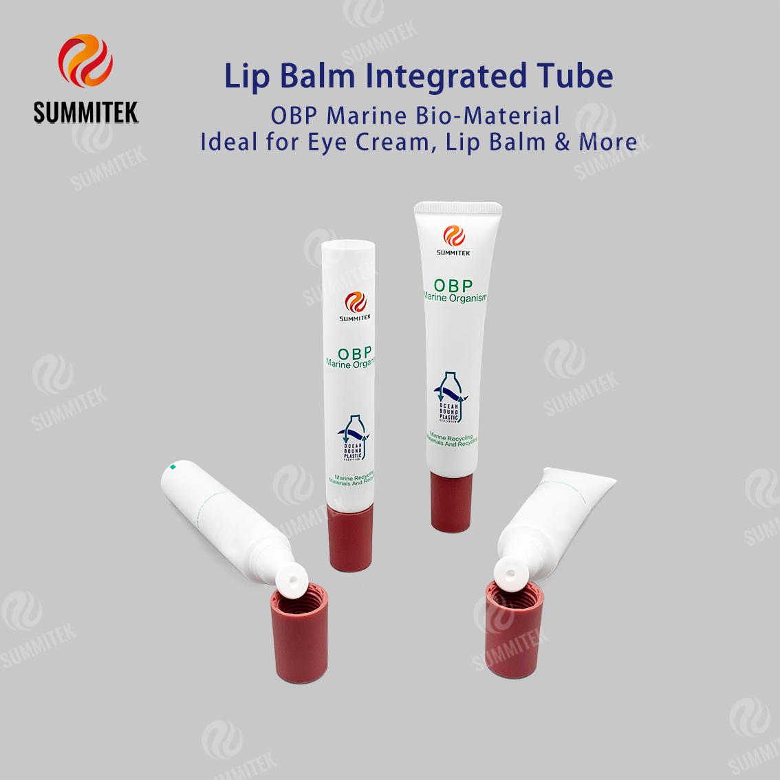 Tube de soin des l&egrave;vres et des yeux recycl&eacute; OBP Ocean D19 D22 D25