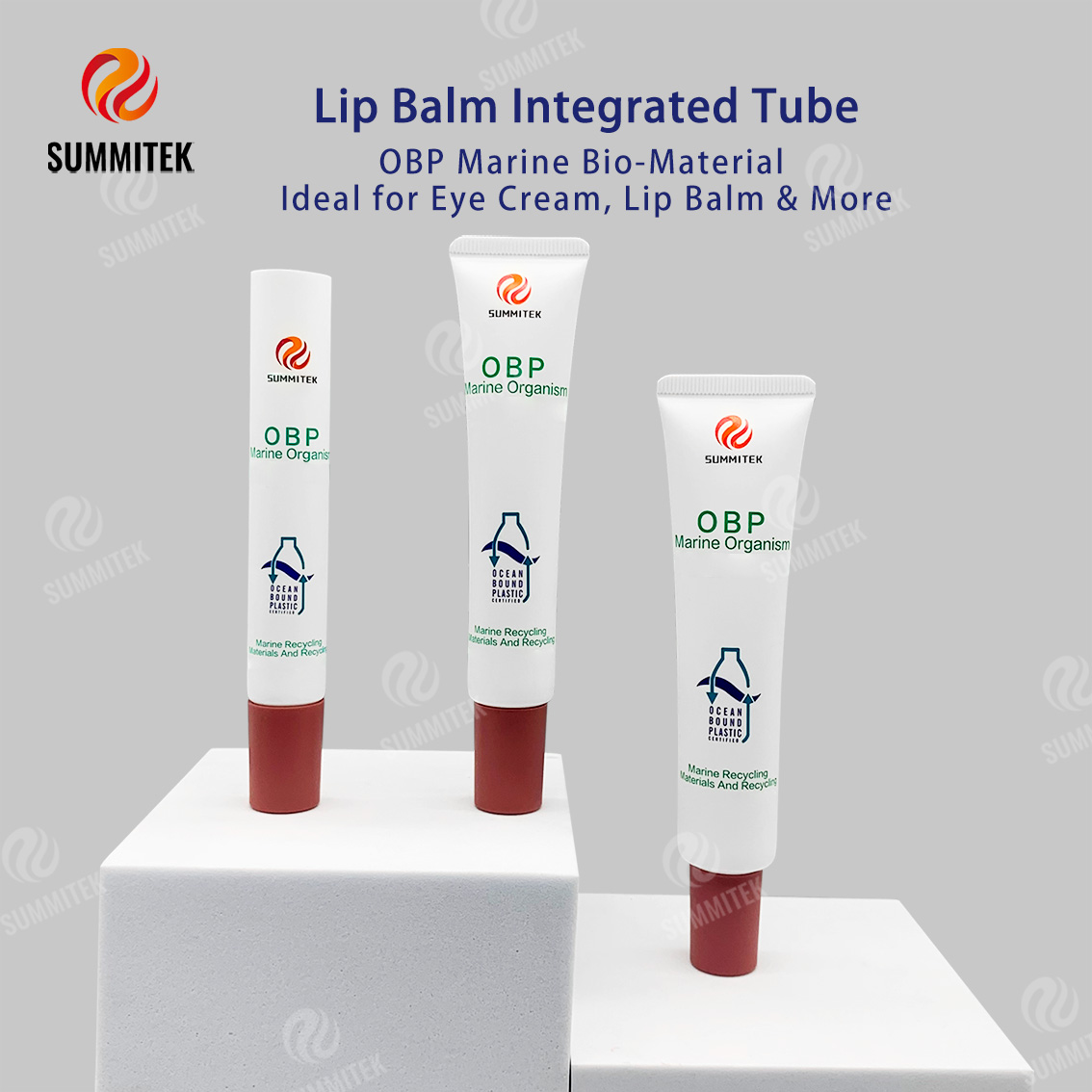 Tube de soin des l&egrave;vres et des yeux recycl&eacute; OBP Ocean D19 D22 D25