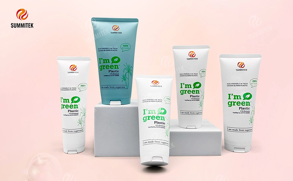 Tube cosm&eacute;tique de canne &agrave; sucre personnalis&eacute; pour un emballage de beaut&eacute; durable