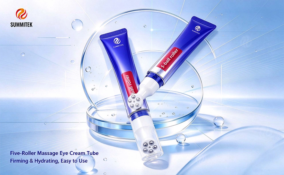 Tube de massage pour les yeux &agrave; cinq rouleaux ou tube de cr&egrave;me pour les yeux &agrave; un seul rouleau